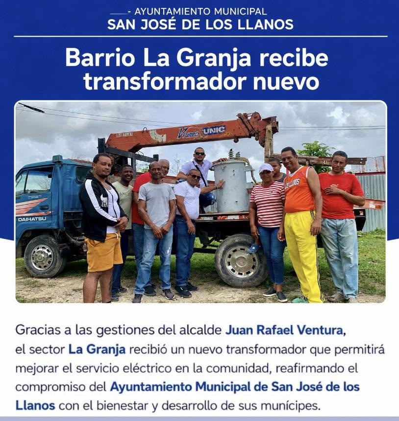 BARRIO LA GRNJA RECIBE TRANSFORMADOR NUEVO